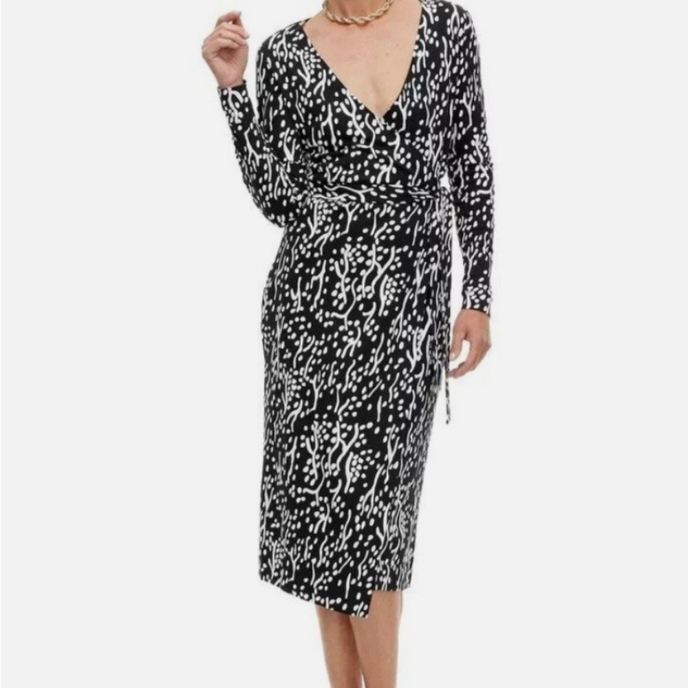 DVF for Target Elegant Black and White Wrap Dress
